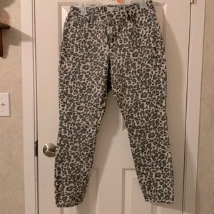 Loft Jeans, black/white leopard, size 6/28 petite curvy skinny